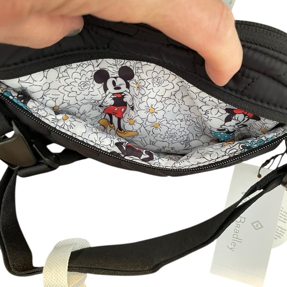 New Vera Bradley Disney Mini Belt Bag Black Featherweight Quilted Mickey Ears - Picture 9 of 15